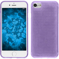PhoneNatic Case kompatibel mit Apple iPhone 8 - lila Silikon Hülle Iced + 2 Schutzfolien