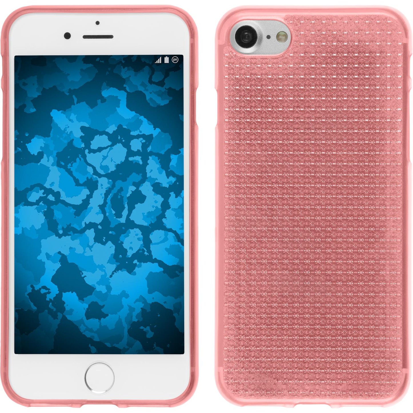 PhoneNatic Case kompatibel mit Apple iPhone 7 / 8 / SE 2020 - rosa Silikon Hülle Iced + 2 Schutzfolien