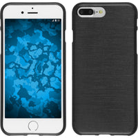 PhoneNatic Case kompatibel mit Apple iPhone 7 Plus / 8 Plus - silber Silikon Hülle brushed + 2 Schutzfolien