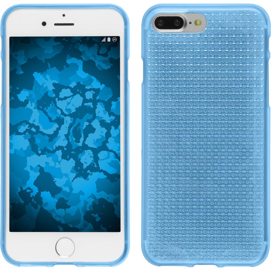 PhoneNatic Case kompatibel mit Apple iPhone 7 Plus / 8 Plus - hellblau Silikon Hülle Iced + 2 Schutzfolien