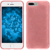 PhoneNatic Case kompatibel mit Apple iPhone 7 Plus / 8 Plus - rosa Silikon Hülle Iced + 2 Schutzfolien