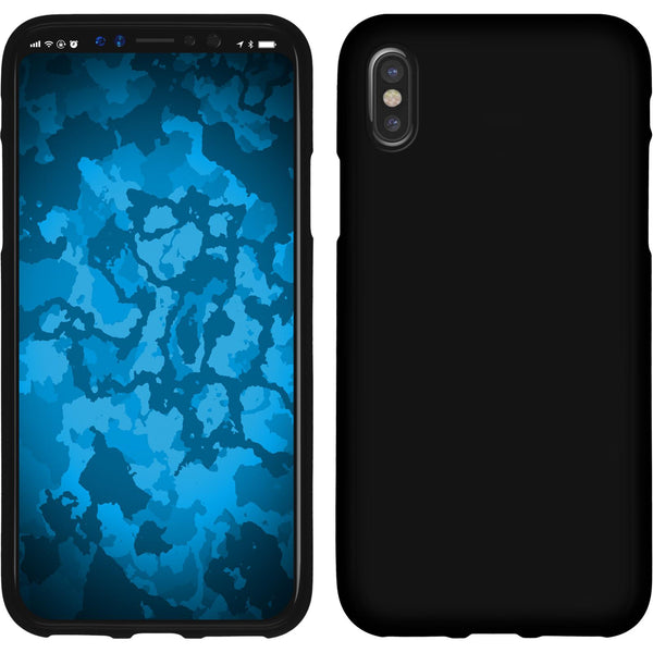 PhoneNatic Case kompatibel mit Apple iPhone X / XS - schwarz Silikon Hülle matt Cover