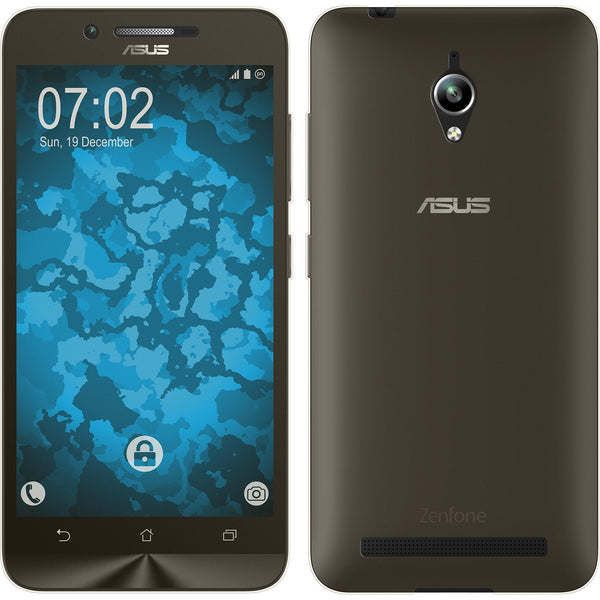 PhoneNatic Case kompatibel mit Asus Zenfone Go (ZC500TG) - gold Silikon Hülle 360∞ Fullbody Cover