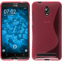 PhoneNatic Case kompatibel mit Asus Zenfone Go (ZC500TG) - pink Silikon Hülle S-Style + 2 Schutzfolien