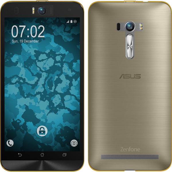PhoneNatic Case kompatibel mit Asus Zenfone Selfie - gold Silikon Hülle 360∞ Fullbody Cover