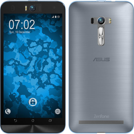PhoneNatic Case kompatibel mit Asus Zenfone Selfie - hellblau Silikon Hülle 360∞ Fullbody Cover