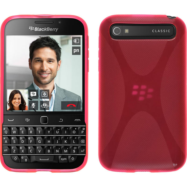 PhoneNatic Case kompatibel mit BlackBerry Q20 - pink Silikon Hülle X-Style Cover
