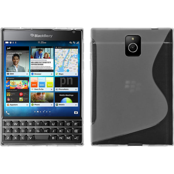 PhoneNatic Case kompatibel mit BlackBerry Q30 - clear Silikon Hülle S-Style + 2 Schutzfolien