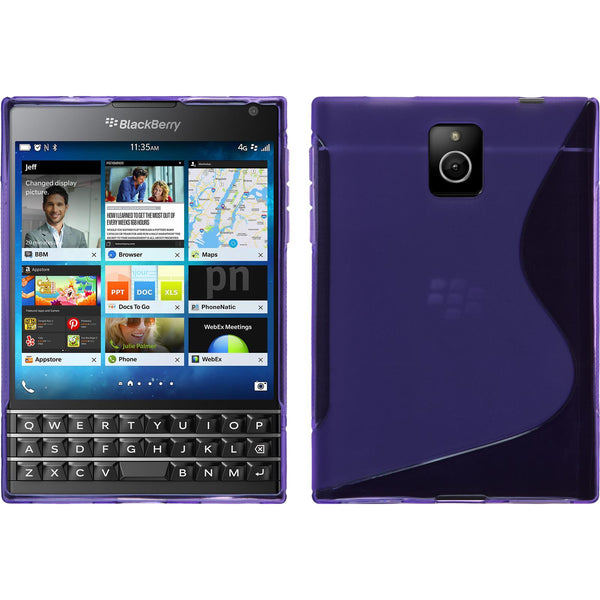 PhoneNatic Case kompatibel mit BlackBerry Q30 - lila Silikon Hülle S-Style + 2 Schutzfolien