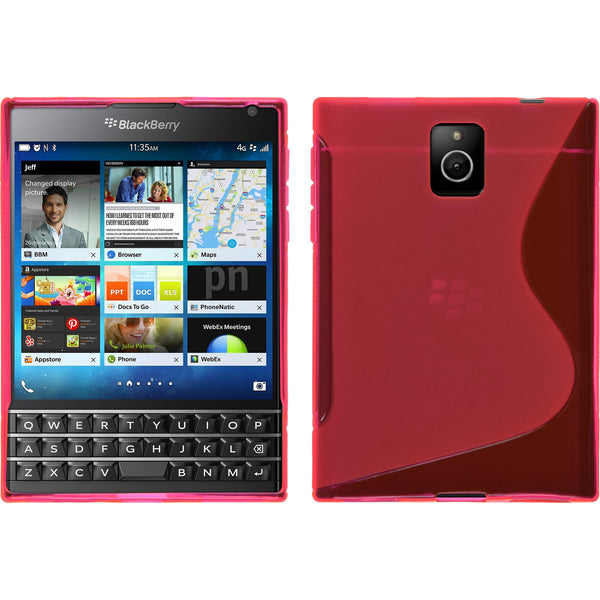 PhoneNatic Case kompatibel mit BlackBerry Q30 - pink Silikon Hülle S-Style + 2 Schutzfolien
