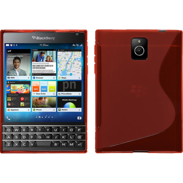 PhoneNatic Case kompatibel mit BlackBerry Q30 - rot Silikon Hülle S-Style + 2 Schutzfolien