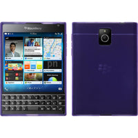 PhoneNatic Case kompatibel mit BlackBerry Q30 - lila Silikon Hülle transparent + 2 Schutzfolien