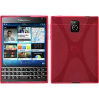 PhoneNatic Case kompatibel mit BlackBerry Q30 - pink Silikon Hülle X-Style + 2 Schutzfolien