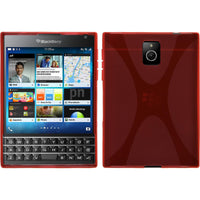 PhoneNatic Case kompatibel mit BlackBerry Q30 - rot Silikon Hülle X-Style + 2 Schutzfolien