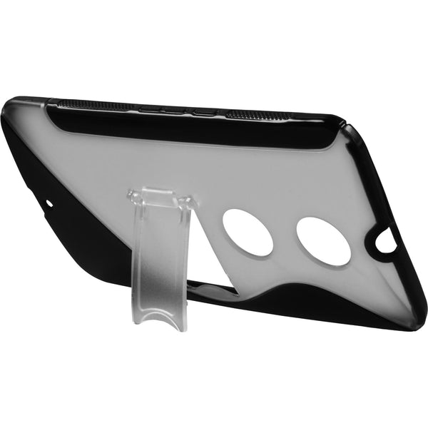PhoneNatic Case kompatibel mit Google Nexus 6 - schwarz Silikon Hülle Aufstellbar Cover
