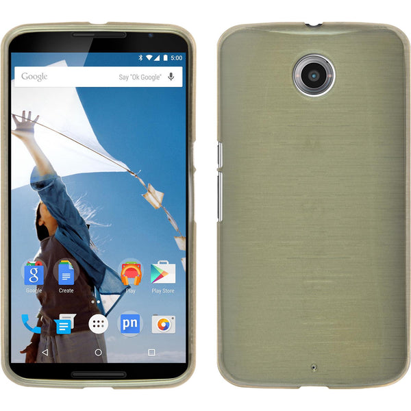 PhoneNatic Case kompatibel mit Google Nexus 6 - gold Silikon Hülle brushed + 2 Schutzfolien