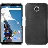 PhoneNatic Case kompatibel mit Google Nexus 6 - silber Silikon Hülle brushed Cover
