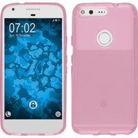 PhoneNatic Case kompatibel mit Google Pixel XL - rosa Silikon Hülle transparent + 2 Schutzfolien