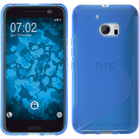 PhoneNatic Case kompatibel mit HTC 10 - blau Silikon Hülle S-Style + 2 Schutzfolien