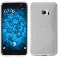 PhoneNatic Case kompatibel mit HTC 10 - clear Silikon Hülle S-Style + 2 Schutzfolien