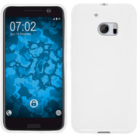 PhoneNatic Case kompatibel mit HTC 10 - weiﬂ Silikon Hülle S-Style + 2 Schutzfolien
