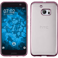 PhoneNatic Case kompatibel mit HTC 10 - pink Silikon Hülle Slim Fit + 2 Schutzfolien