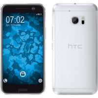 PhoneNatic Case kompatibel mit HTC 10 - Crystal Clear Silikon Hülle transparent + 2 Schutzfolien
