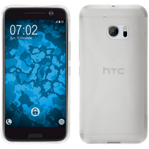 PhoneNatic Case kompatibel mit HTC 10 - clear Silikon Hülle X-Style + 2 Schutzfolien