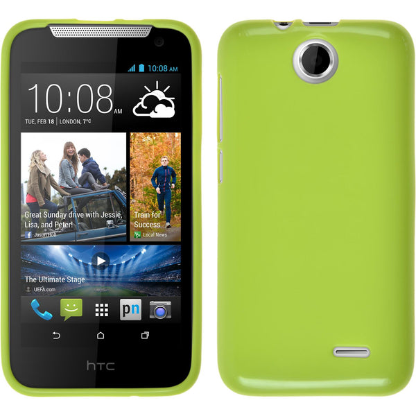 PhoneNatic Case kompatibel mit HTC Desire 310 - grün Silikon Hülle Candy + 2 Schutzfolien