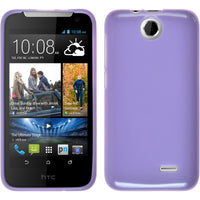PhoneNatic Case kompatibel mit HTC Desire 310 - lila Silikon Hülle Candy + 2 Schutzfolien