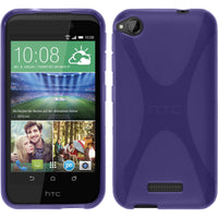 PhoneNatic Case kompatibel mit HTC Desire 320 - lila Silikon Hülle X-Style + 2 Schutzfolien
