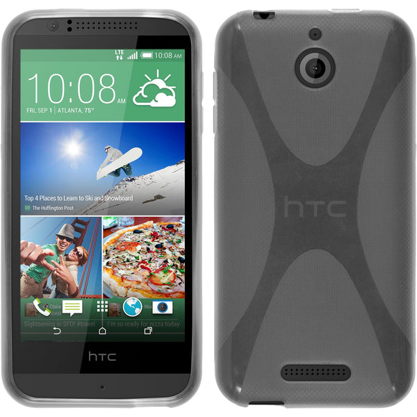 PhoneNatic Case kompatibel mit HTC Desire 510 - clear Silikon Hülle X-Style + 2 Schutzfolien