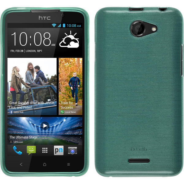 PhoneNatic Case kompatibel mit HTC Desire 516 - grün Silikon Hülle brushed + 2 Schutzfolien