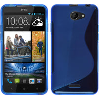 PhoneNatic Case kompatibel mit HTC Desire 516 - blau Silikon Hülle S-Style + 2 Schutzfolien