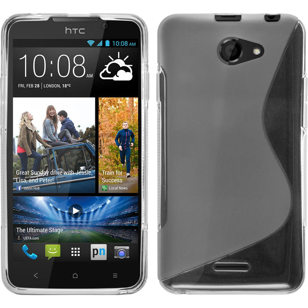 PhoneNatic Case kompatibel mit HTC Desire 516 - clear Silikon Hülle S-Style + 2 Schutzfolien