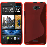 PhoneNatic Case kompatibel mit HTC Desire 516 - rot Silikon Hülle S-Style + 2 Schutzfolien