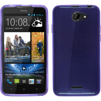 PhoneNatic Case kompatibel mit HTC Desire 516 - lila Silikon Hülle transparent + 2 Schutzfolien