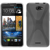 PhoneNatic Case kompatibel mit HTC Desire 516 - clear Silikon Hülle X-Style + 2 Schutzfolien