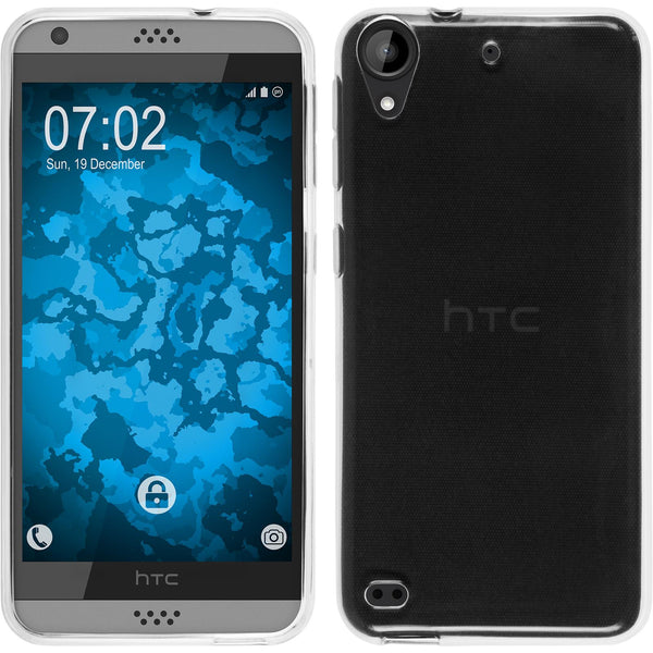PhoneNatic Case kompatibel mit HTC Desire 530 - Crystal Clear Silikon Hülle transparent + 2 Schutzfolien