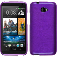 PhoneNatic Case kompatibel mit HTC Desire 601 - lila Silikon Hülle brushed + 2 Schutzfolien