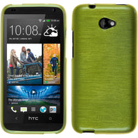 PhoneNatic Case kompatibel mit HTC Desire 601 - pastellgrün Silikon Hülle brushed + 2 Schutzfolien