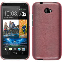 PhoneNatic Case kompatibel mit HTC Desire 601 - rosa Silikon Hülle brushed + 2 Schutzfolien