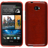 PhoneNatic Case kompatibel mit HTC Desire 601 - rot Silikon Hülle brushed + 2 Schutzfolien