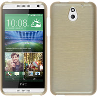 PhoneNatic Case kompatibel mit HTC Desire 610 - gold Silikon Hülle brushed + 2 Schutzfolien