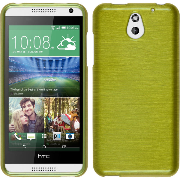 PhoneNatic Case kompatibel mit HTC Desire 610 - pastellgrün Silikon Hülle brushed + 2 Schutzfolien
