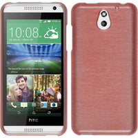 PhoneNatic Case kompatibel mit HTC Desire 610 - rosa Silikon Hülle brushed + 2 Schutzfolien