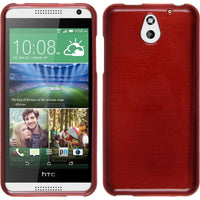 PhoneNatic Case kompatibel mit HTC Desire 610 - rot Silikon Hülle brushed + 2 Schutzfolien
