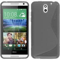 PhoneNatic Case kompatibel mit HTC Desire 610 - grau Silikon Hülle S-Style + 2 Schutzfolien