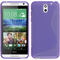 PhoneNatic Case kompatibel mit HTC Desire 610 - lila Silikon Hülle S-Style + 2 Schutzfolien