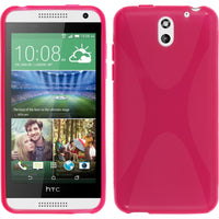 PhoneNatic Case kompatibel mit HTC Desire 610 - pink Silikon Hülle X-Style + 2 Schutzfolien